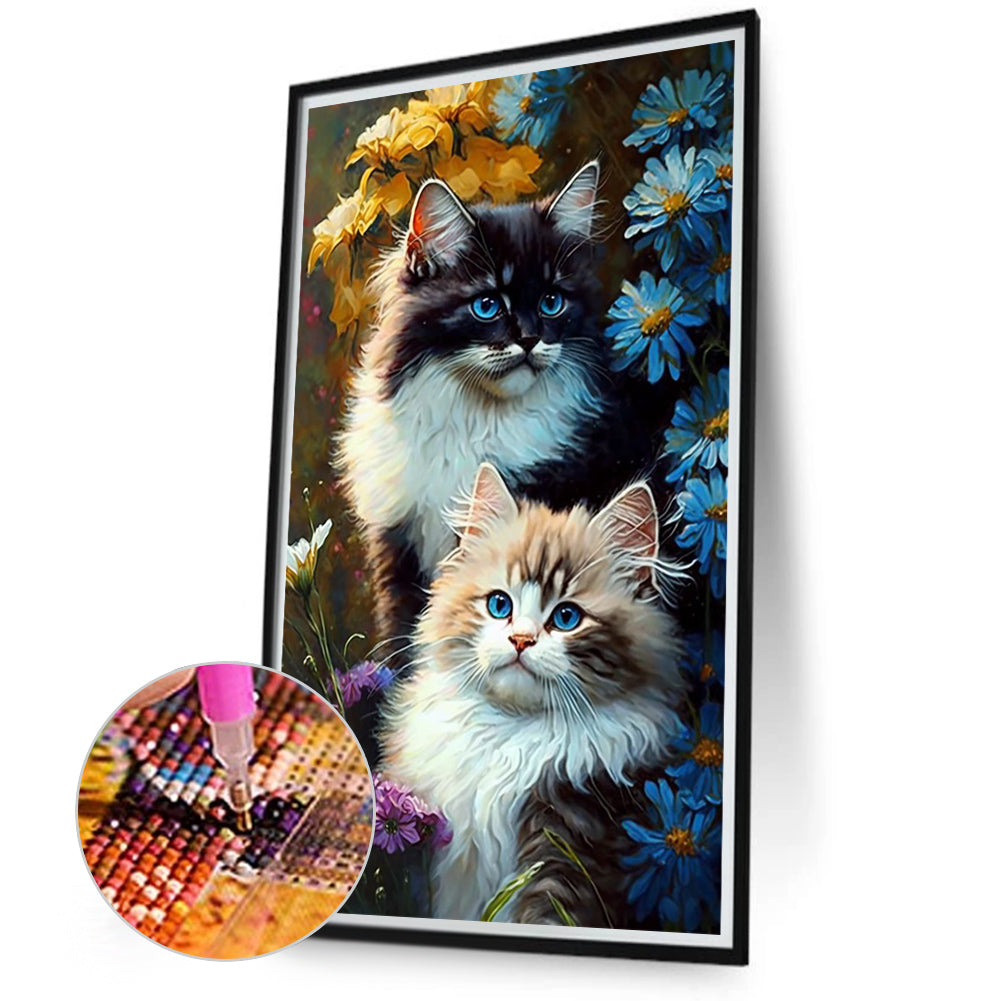 Two Cats - Full Round Drill Diamond Painting 40*70CM