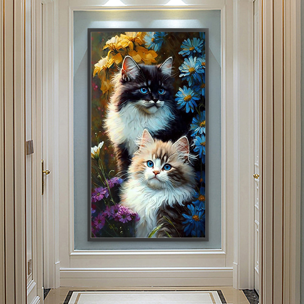 Two Cats - Full Round Drill Diamond Painting 40*70CM