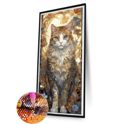 Lace Cat - Full Round Drill Diamond Painting 40*80CM