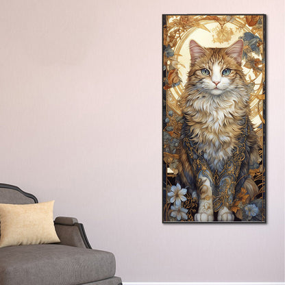 Lace Cat - Full Round Drill Diamond Painting 40*80CM