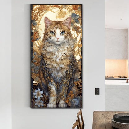 Lace Cat - Full Round Drill Diamond Painting 40*80CM