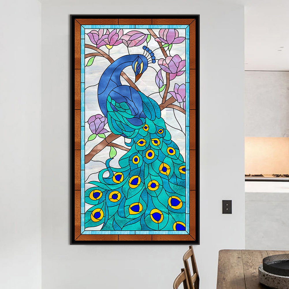 Peacock - Full Round Drill Diamond Painting 50*90CM