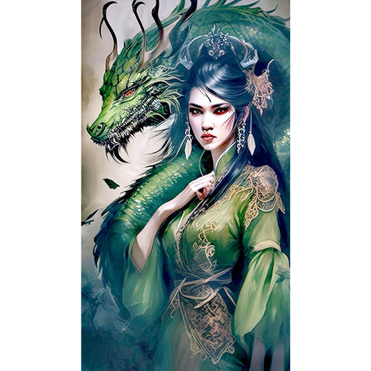 Girl And Beast - Full Round Drill Diamond Painting 45*80CM