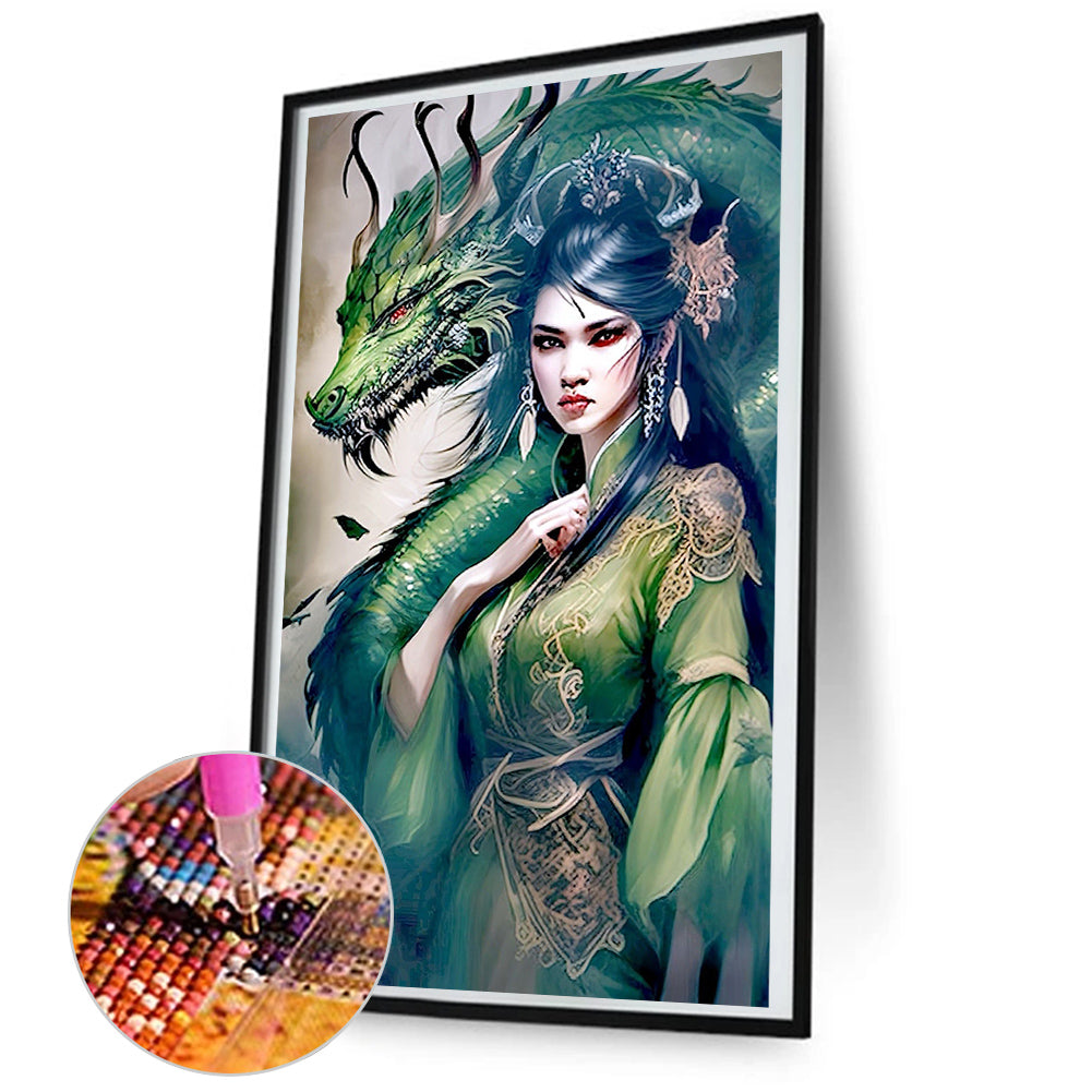 Girl And Beast - Full Round Drill Diamond Painting 45*80CM