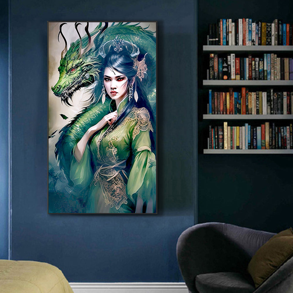 Girl And Beast - Full Round Drill Diamond Painting 45*80CM