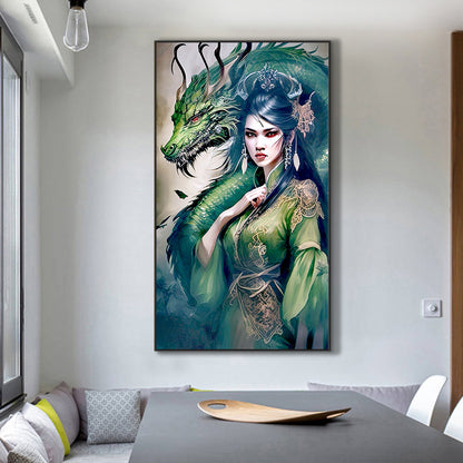 Girl And Beast - Full Round Drill Diamond Painting 45*80CM