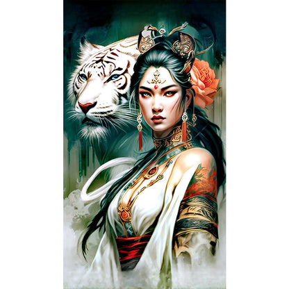 Girl And Beast - Full Round Drill Diamond Painting 45*80CM