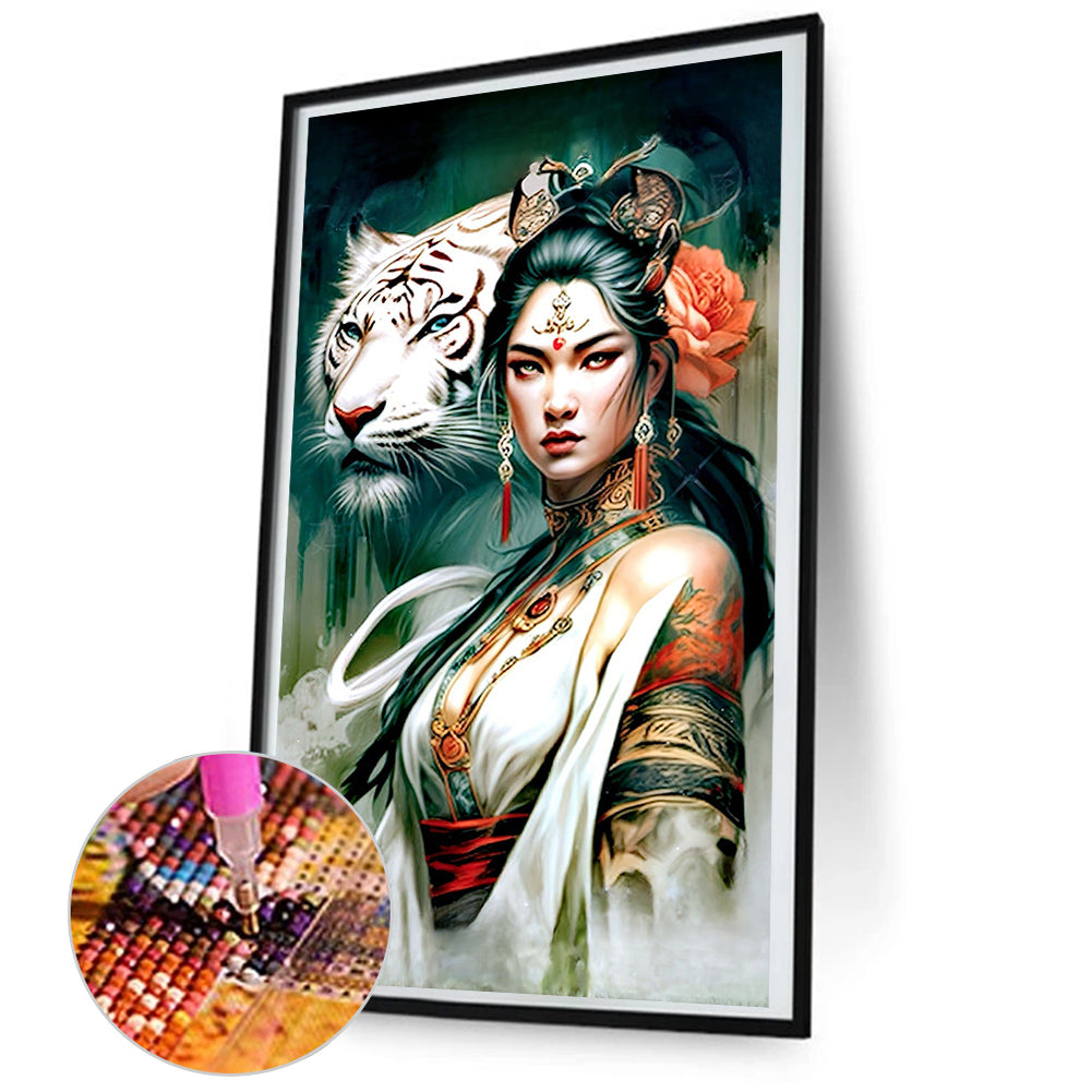 Girl And Beast - Full Round Drill Diamond Painting 45*80CM