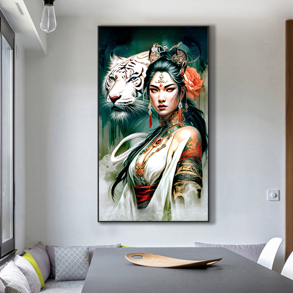 Girl And Beast - Full Round Drill Diamond Painting 45*80CM