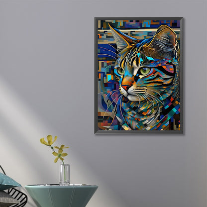 Colorful Abstract Cat - Full Round Drill Diamond Painting 40*60CM