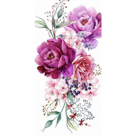 Rose Flower - Full Round Drill Diamond Painting 40*80CM