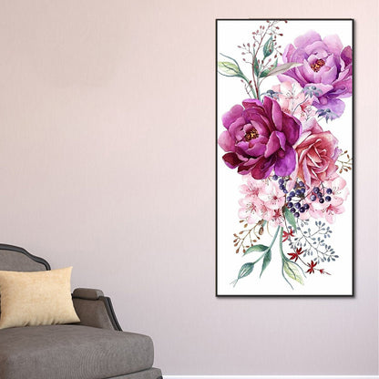 Rose Flower - Full Round Drill Diamond Painting 40*80CM