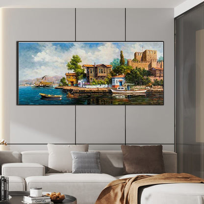 Towns By The Coast - Full Square Drill Diamond Painting 70*30CM