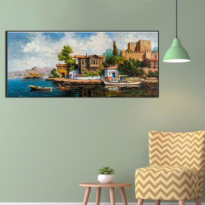 Towns By The Coast - Full Square Drill Diamond Painting 70*30CM