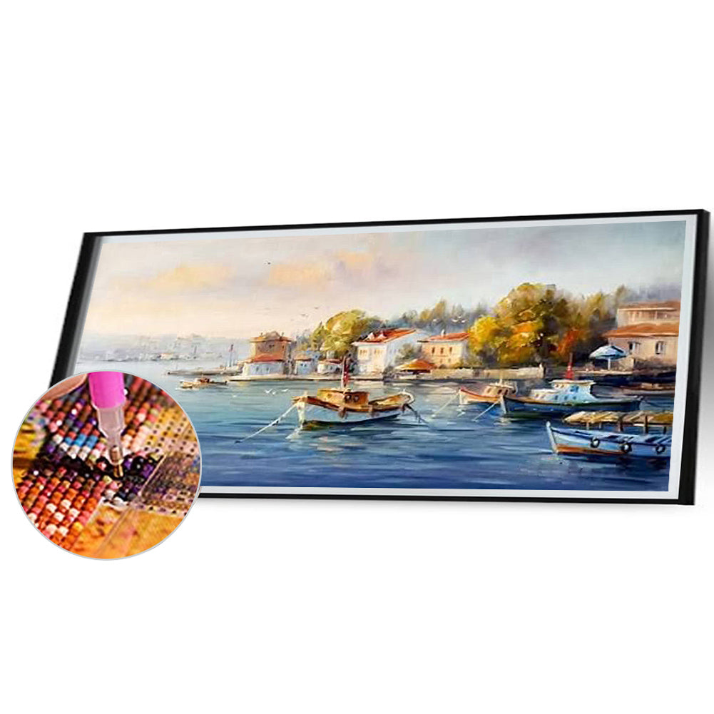 Towns By The Coast - Full Square Drill Diamond Painting 70*30CM