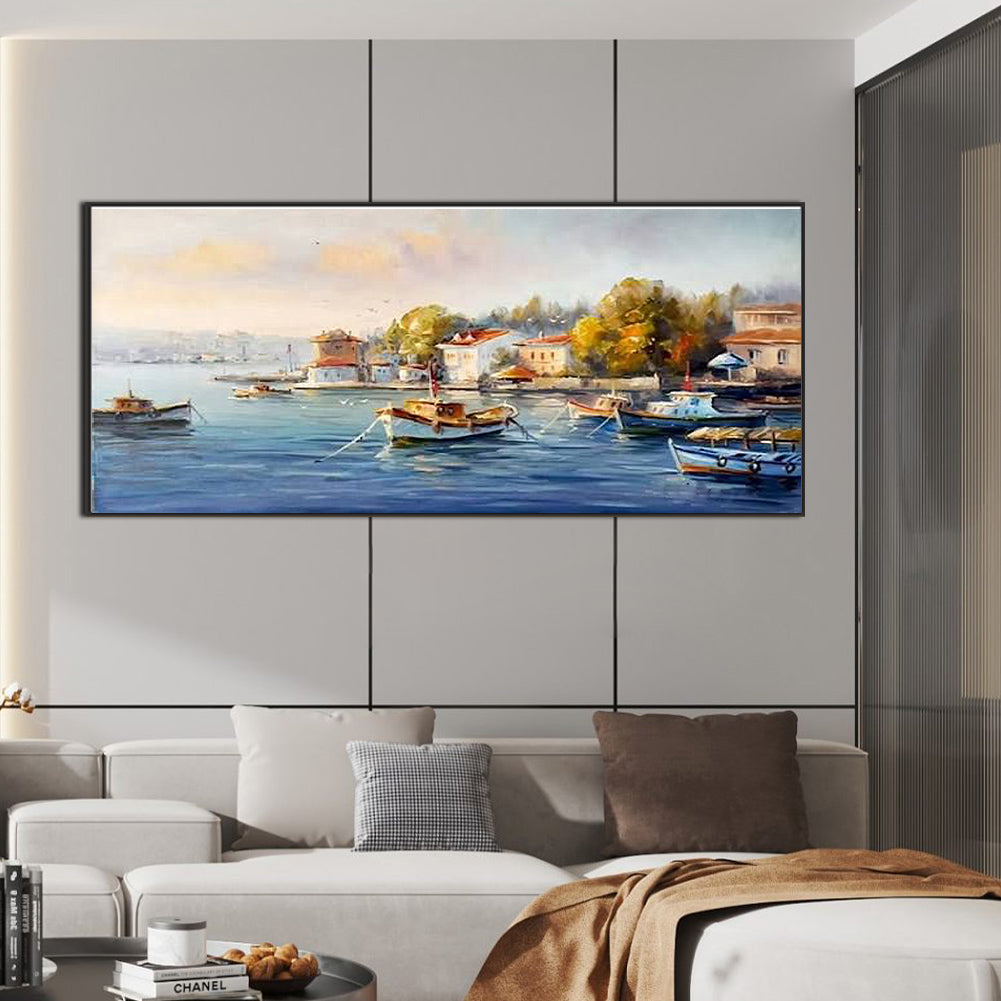 Towns By The Coast - Full Square Drill Diamond Painting 70*30CM