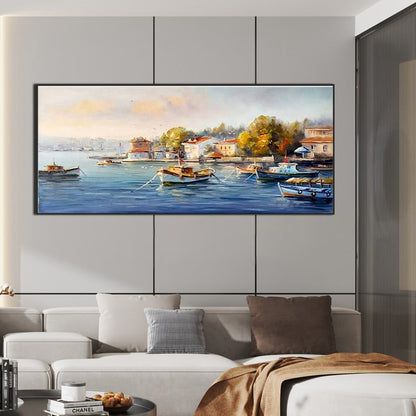 Towns By The Coast - Full Square Drill Diamond Painting 70*30CM