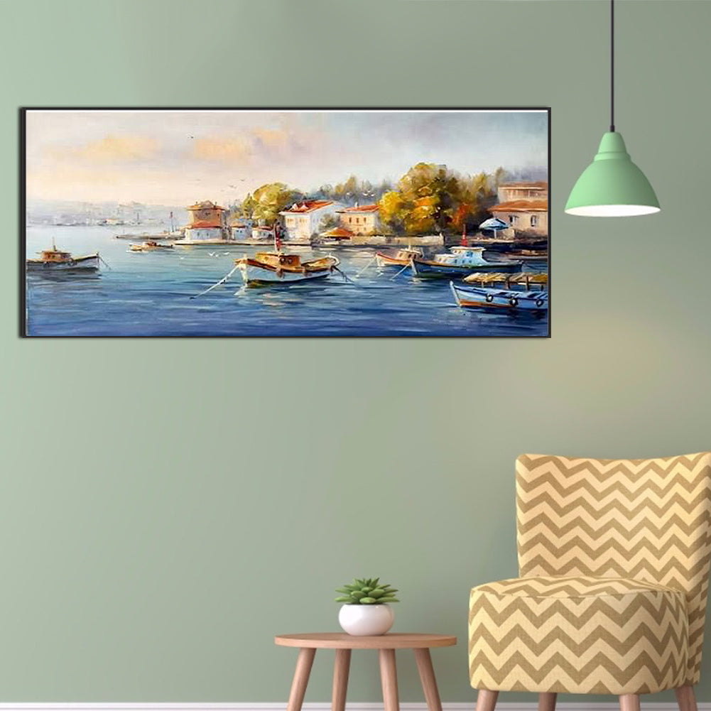 Towns By The Coast - Full Square Drill Diamond Painting 70*30CM