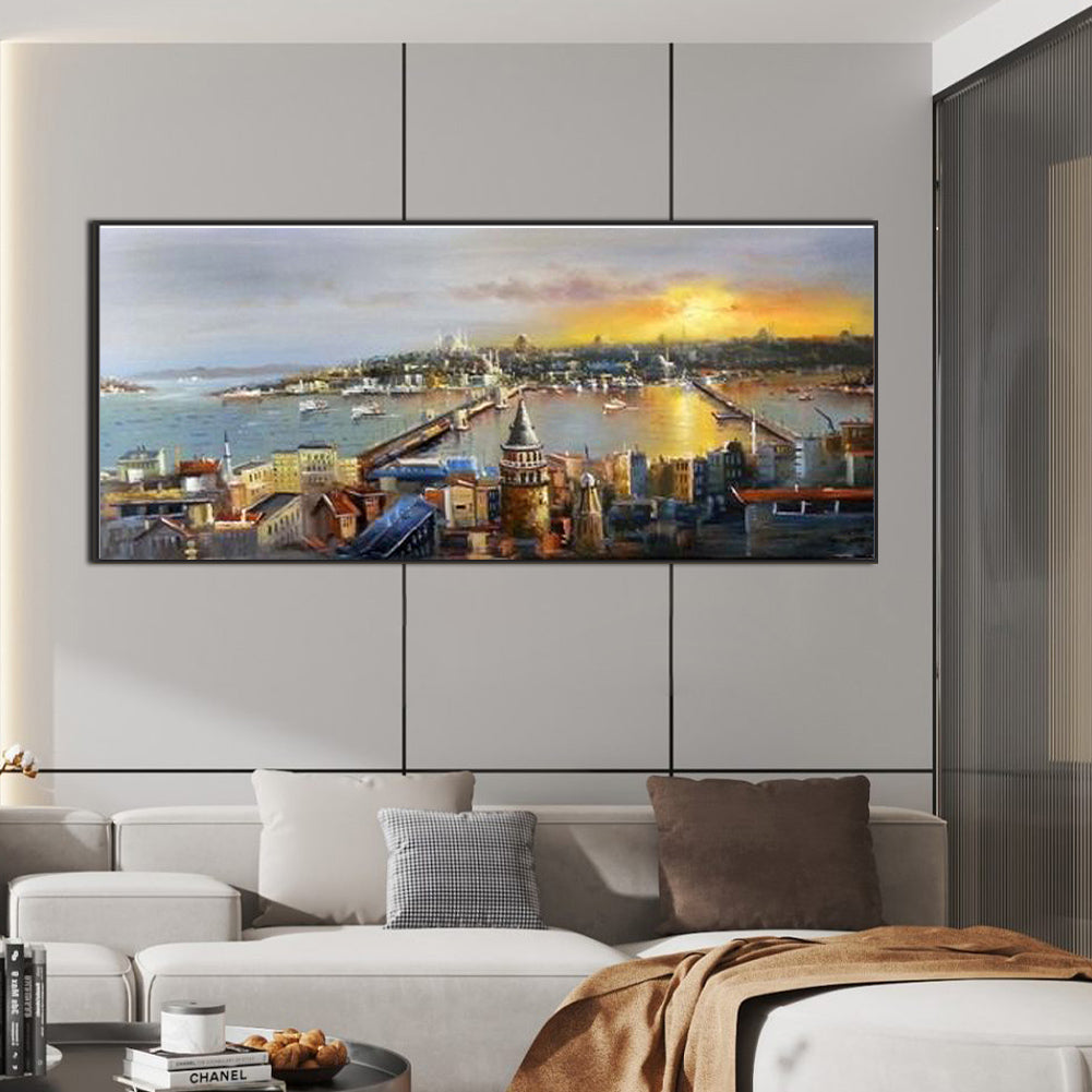 Towns By The Coast - Full Square Drill Diamond Painting 70*30CM