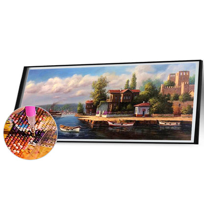 Towns By The Coast - Full Square Drill Diamond Painting 70*30CM