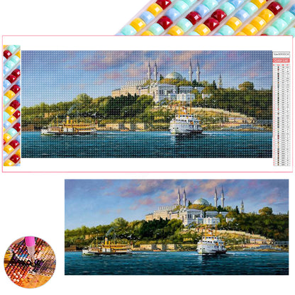 Towns By The Coast - Full Square Drill Diamond Painting 70*30CM