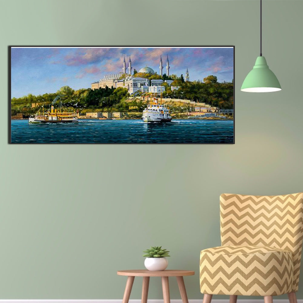 Towns By The Coast - Full Square Drill Diamond Painting 70*30CM