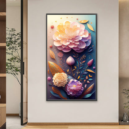 Paper Cut Flowers - Full Square Drill Diamond Painting 40*70CM