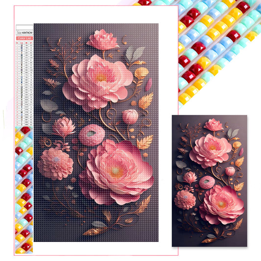 Paper Cut Flowers - Full Square Drill Diamond Painting 40*70CM