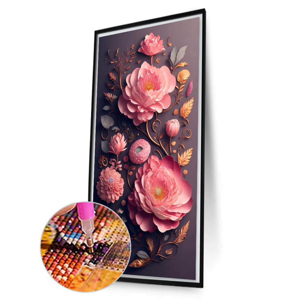 Paper Cut Flowers - Full Square Drill Diamond Painting 40*70CM