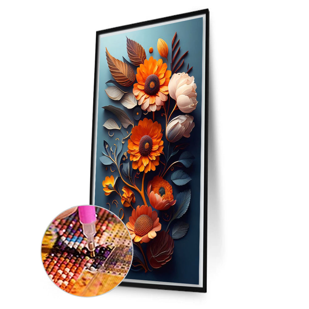 Paper Cut Flowers - Full Square Drill Diamond Painting 40*70CM