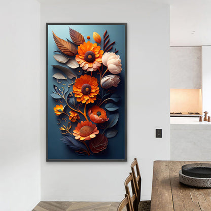 Paper Cut Flowers - Full Square Drill Diamond Painting 40*70CM