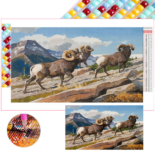 Field Cattle And Sheep - Full Square Drill Diamond Painting 70*40CM