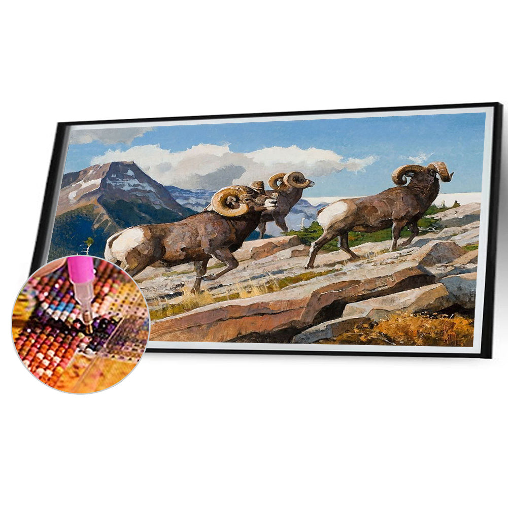 Field Cattle And Sheep - Full Square Drill Diamond Painting 70*40CM