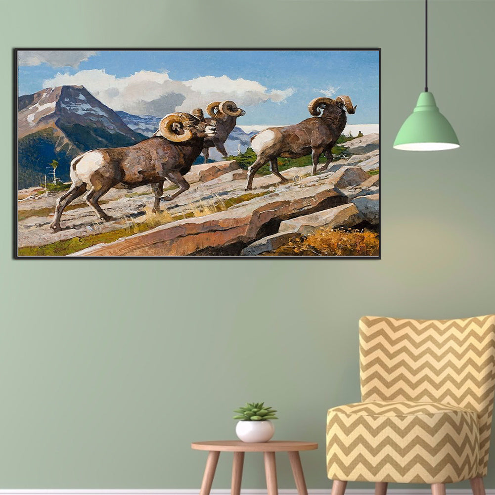 Field Cattle And Sheep - Full Square Drill Diamond Painting 70*40CM