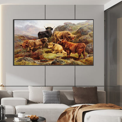 Field Cattle And Sheep - Full Square Drill Diamond Painting 70*40CM