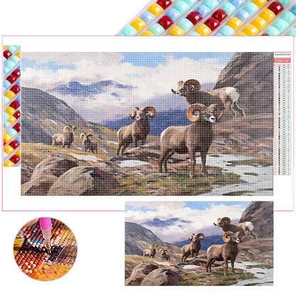 Field Cattle And Sheep - Full Square Drill Diamond Painting 70*40CM