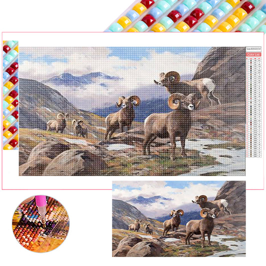 Field Cattle And Sheep - Full Square Drill Diamond Painting 70*40CM