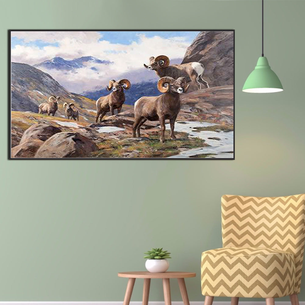 Field Cattle And Sheep - Full Square Drill Diamond Painting 70*40CM