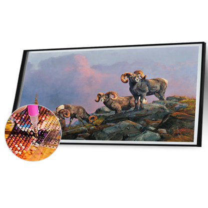 Field Cattle And Sheep - Full Square Drill Diamond Painting 70*40CM