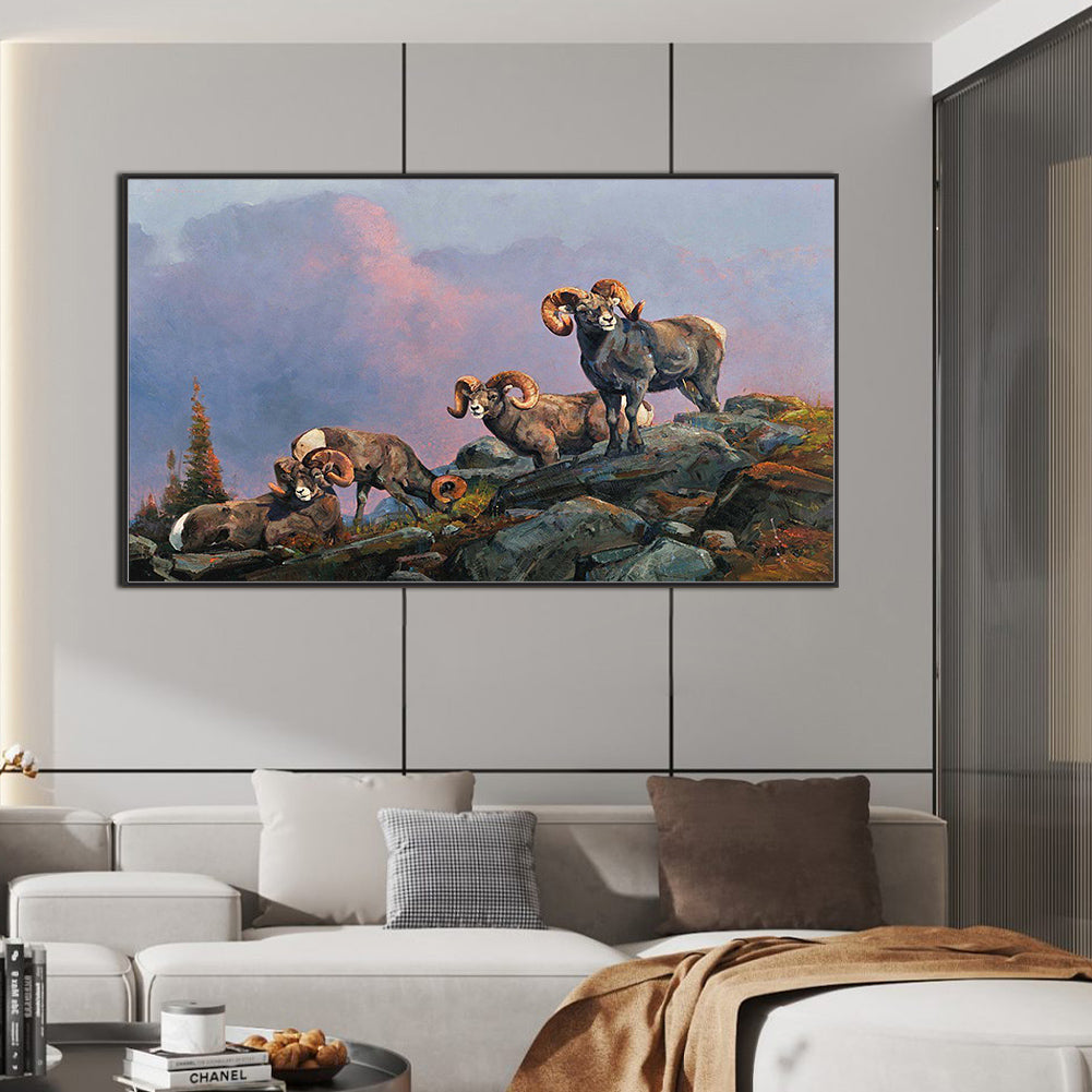 Field Cattle And Sheep - Full Square Drill Diamond Painting 70*40CM