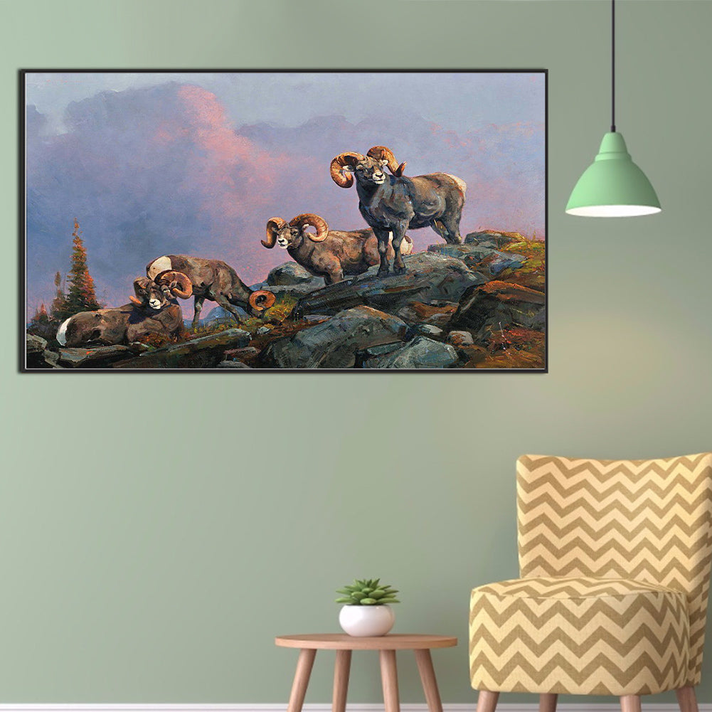 Field Cattle And Sheep - Full Square Drill Diamond Painting 70*40CM