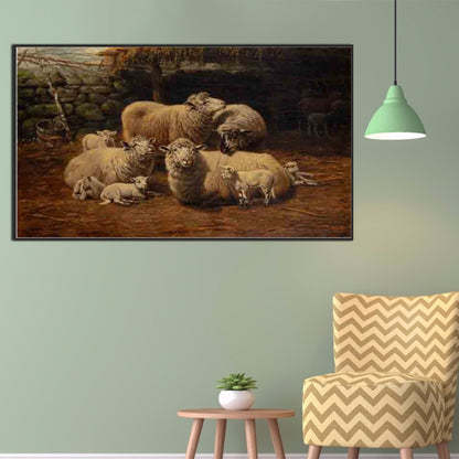 Field Cattle And Sheep - Full Square Drill Diamond Painting 70*40CM