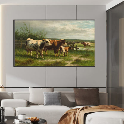 Field Cattle And Sheep - Full Square Drill Diamond Painting 70*40CM