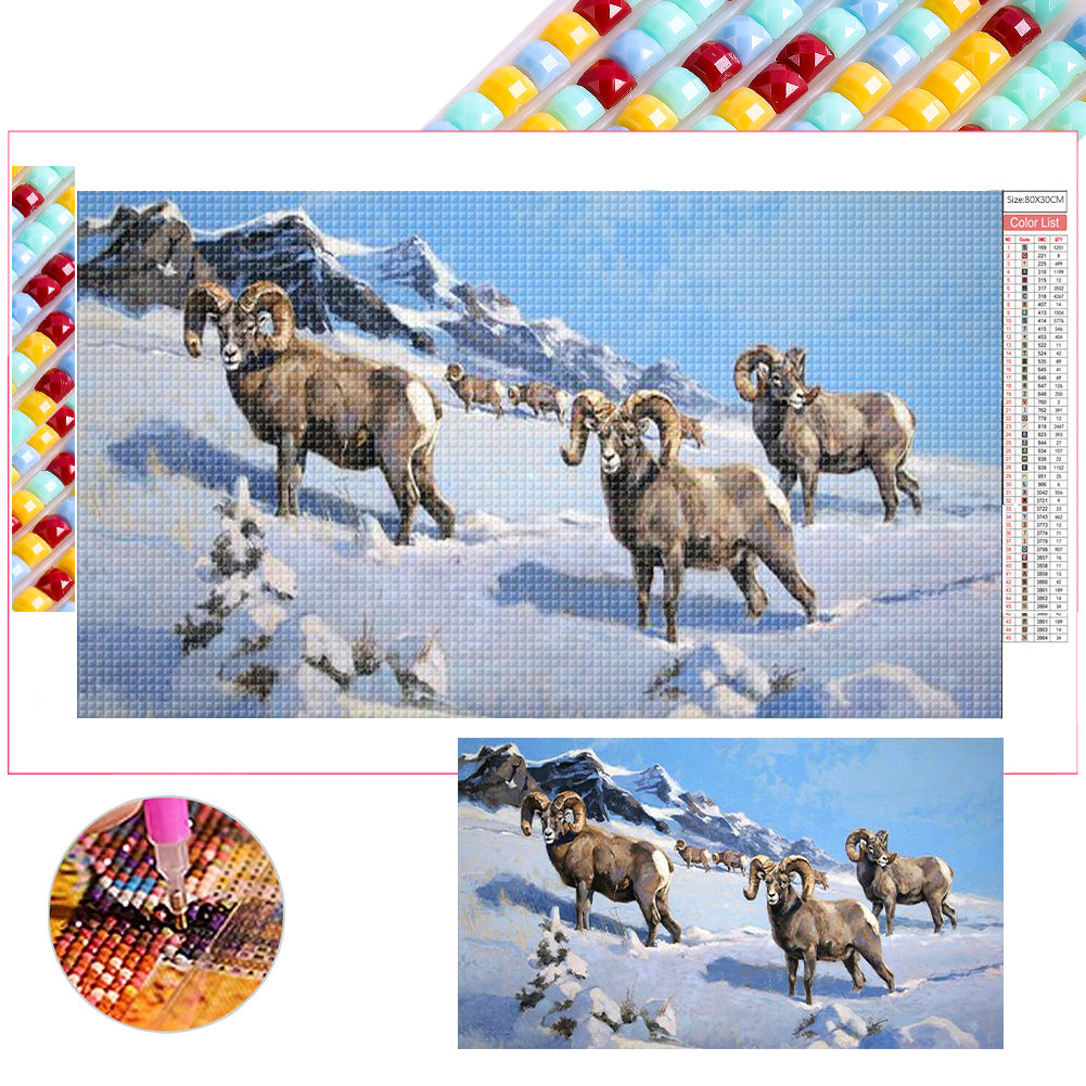 Field Cattle And Sheep - Full Square Drill Diamond Painting 70*40CM