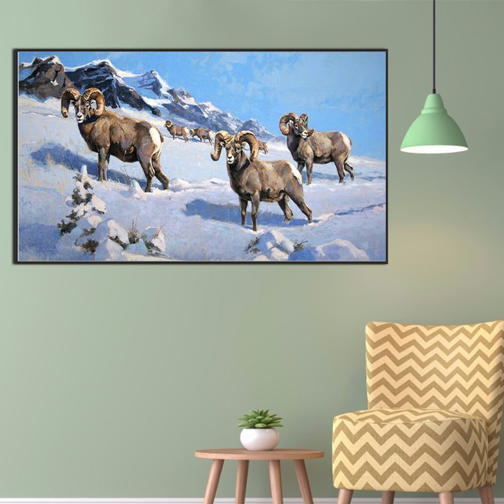 Field Cattle And Sheep - Full Square Drill Diamond Painting 70*40CM