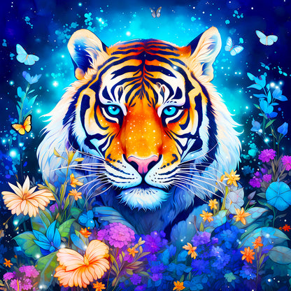 Majestic Tiger - Full Round Drill Diamond Painting 30*30CM