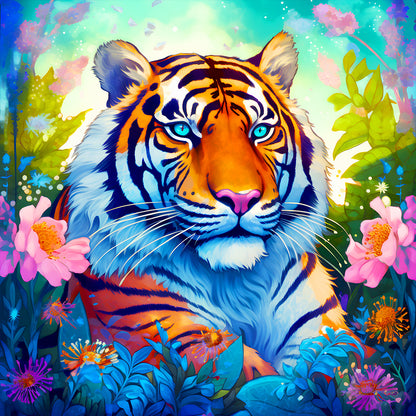 Resting Tiger - Full Round Drill Diamond Painting 30*30CM