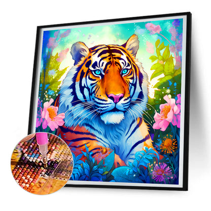 Resting Tiger - Full Round Drill Diamond Painting 30*30CM