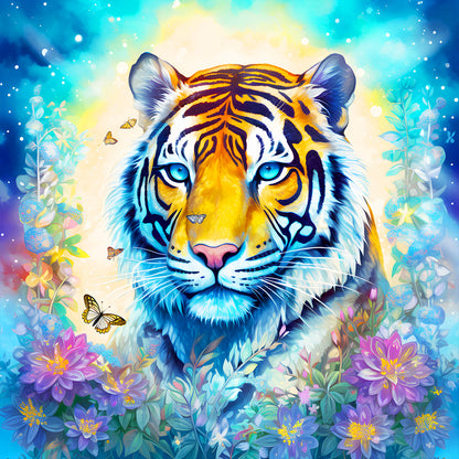 Curious Tiger - Full Round Drill Diamond Painting 30*30CM