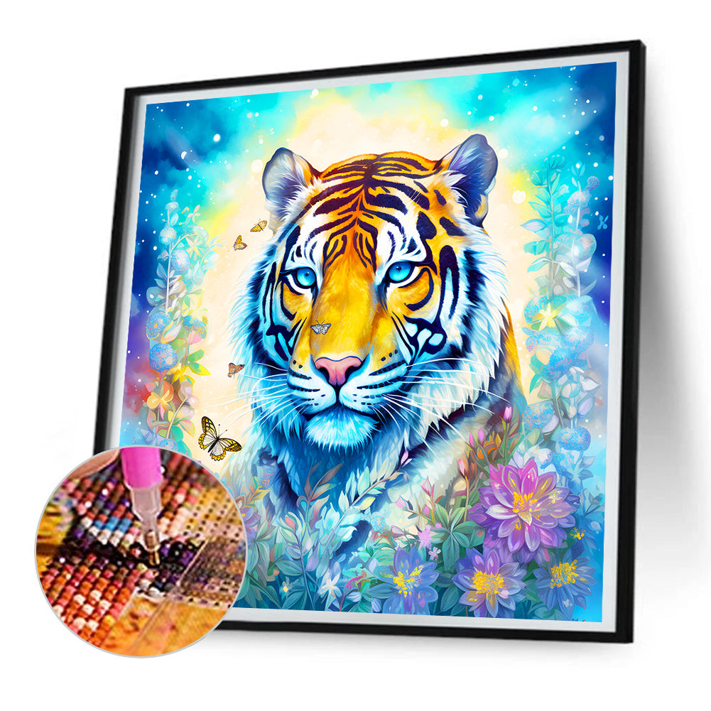 Curious Tiger - Full Round Drill Diamond Painting 30*30CM